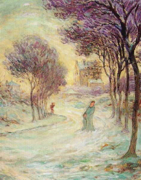 Paysage De Neige En Ile-de-france Oil Painting by Claude Emile Schuffenecker