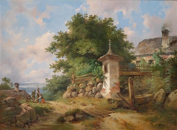 Idyllic Rural Scene Oil Painting by Dominik Schufried