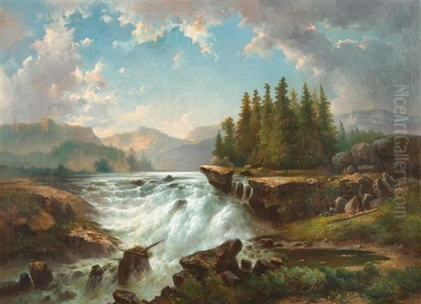 Flusslandschaft Oil Painting by Dominik Schufried