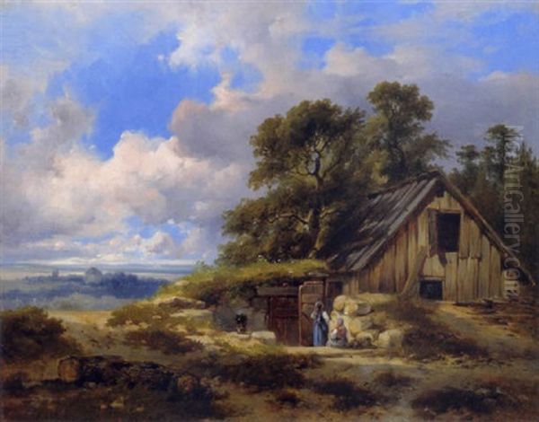 Landschaft Mit Figurlicher Staffage Oil Painting by Dominik Schufried