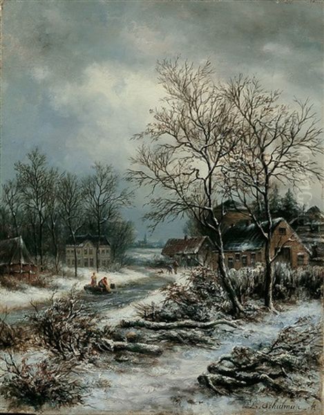 Winterlandschaft Oil Painting by Lion Schulman