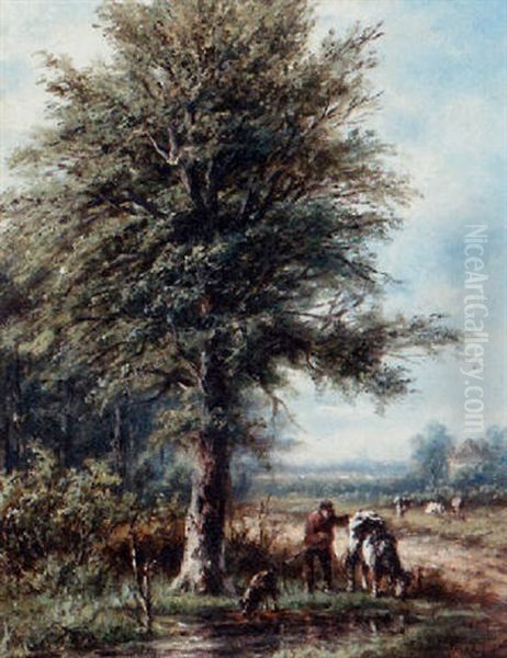 Zomer Landschap In Het Gooi Oil Painting by Lion Schulman