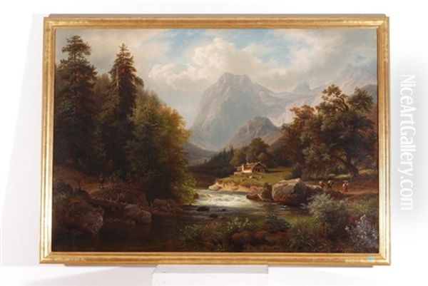 Alpenlandschaft Oil Painting by Arnold Schulten