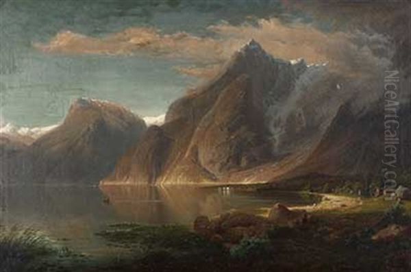 Fjord Im Sommer Oil Painting by Arnold Schulten