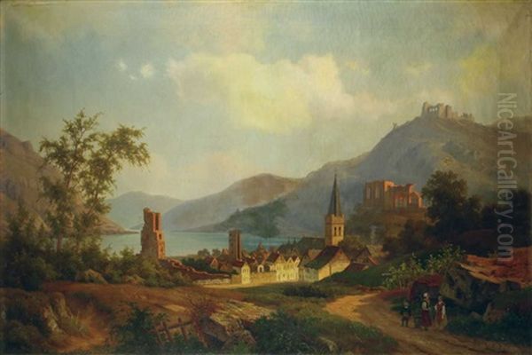 Ansicht Von Bacharach Oil Painting by Arnold Schulten