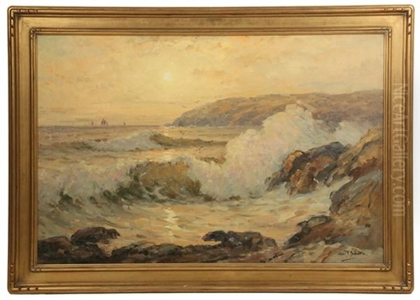 White Caps At Black Head, Monhegan Oil Painting by George F. Schultz