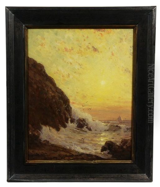 Sunset, Monhegan Oil Painting by George F. Schultz