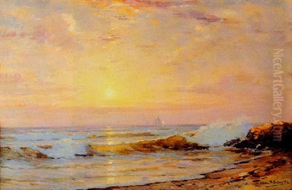 Coastal Scene Oil Painting by George F. Schultz