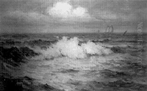 Ship At Sea Oil Painting by George F. Schultz