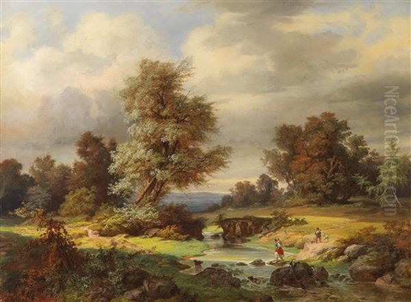 Landscape With Approaching Stormr by Herman Theodore Schultz