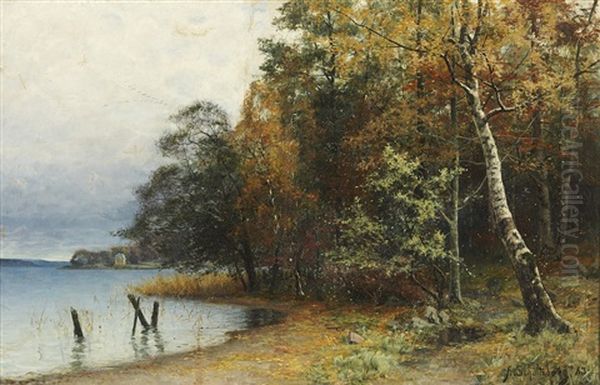 Djurgardsbrunnsviken Oil Painting by Anshelm Schultzberg