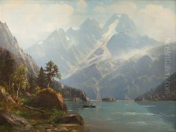 Landscape With A Lake Oil Painting by Karl Schultze