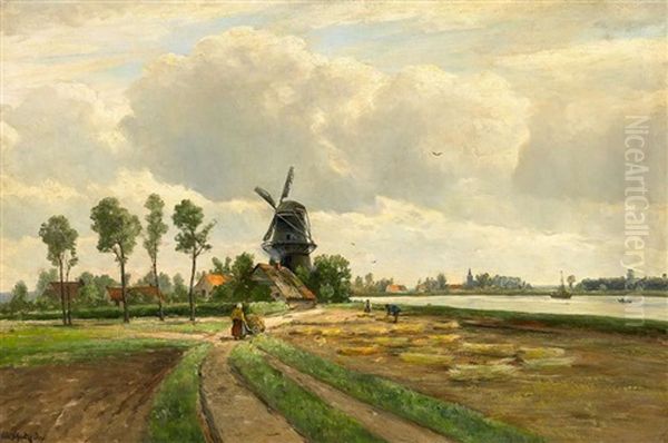 Erntezeit Am Niederrhein Oil Painting by Karl Schultze