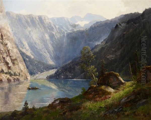 Der Konigssee Im Berchtesgadener Land Oil Painting by Karl Schultze