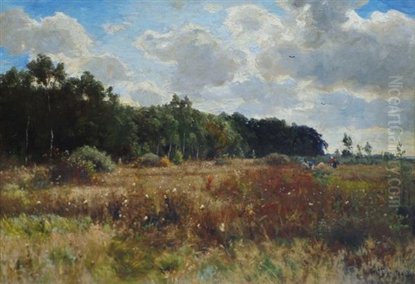 Landscape In Late Summer Oil Painting by Karl Schultze