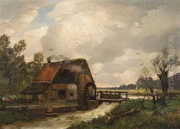 An Der Wassermuhle Oil Painting by Karl Schultze