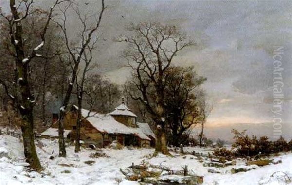 Winterlandschaft Oil Painting by Karl Schultze