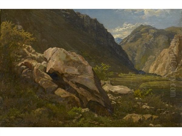 Landscape, Sierra Nevada, California Oil Painting by Louis Schultze