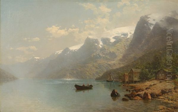 Fjordlandskap Oil Painting by Robert Schultze