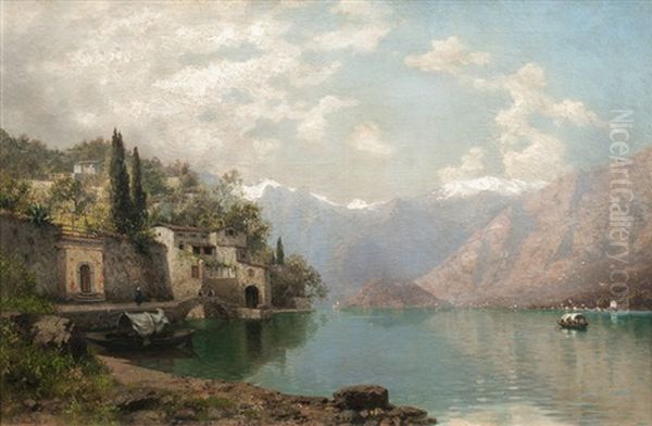 Bellagio By Lake Como Oil Painting by Robert Schultze