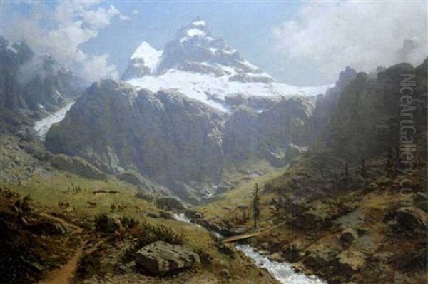 Hochgebirgslandschaft (glarnerland?) Oil Painting by Robert Schultze