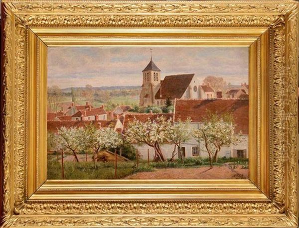 Vue De Montigny Sur Loing Oil Painting by Adrien Schulz