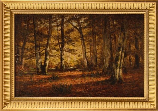 Clairiere En Foret De Fontainebleau Oil Painting by Adrien Schulz