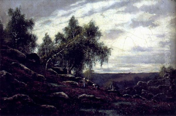 Foret De Fontainebleau, Les Gorges D'apremont Oil Painting by Adrien Schulz