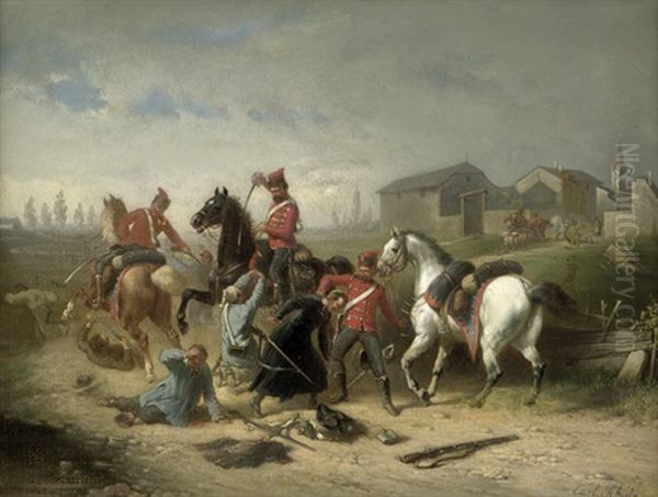 Die Gefangennahme Des Pfarrers Oil Painting by Carl Friedrich Schulz