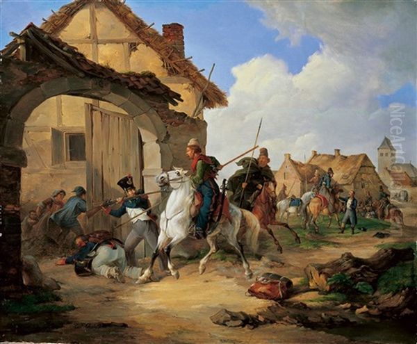 Szene Aus Dem Griechischen Freiheitskrieg Oil Painting by Carl Friedrich Schulz