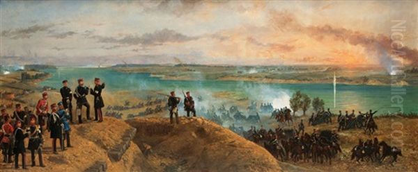 The Seizing Of The Island Alsen In The Second Schleswig War Oil Painting by Friedrich Schulz