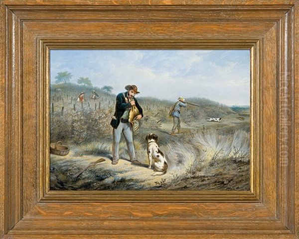 Hunting The Hares Oil Painting by Johann Heinrich Carl Schulz