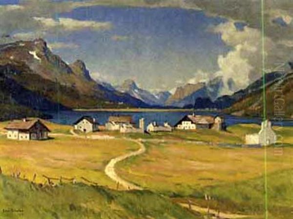 Silvaplana Im Engadin Oil Painting by Emil Schulze