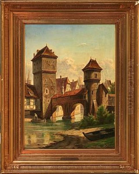 View Of Nuremberg Oil Painting by Harald Peter William Schumacher