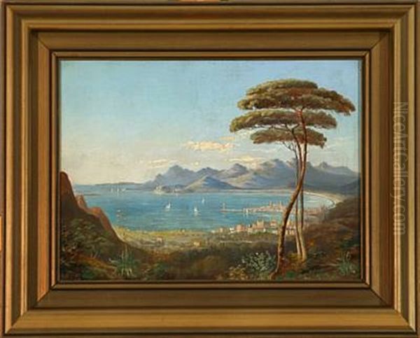 View Of The Bay Of Naples Oil Painting by Harald Peter William Schumacher