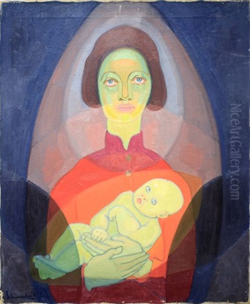 A Mother And Her Child Oil Painting by William E. Schumacher