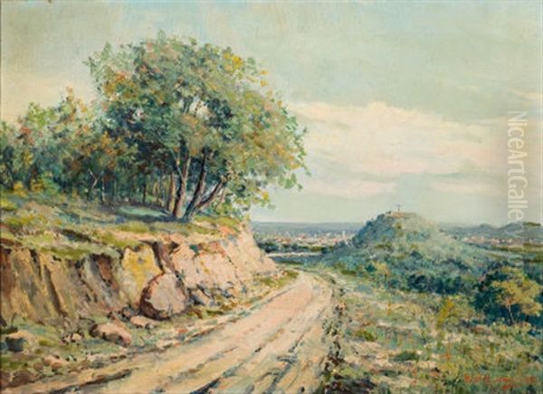 Cross Mountain Oil Painting by Paul Schumann