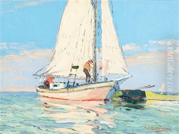 Sailboat Oil Painting by Paul Schumann