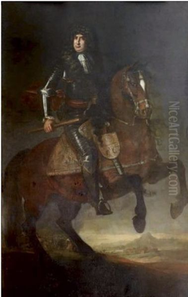 Portrait Presume Du Roi De Sardaigne Victor Amedee Ii A Cheval Oil Painting by Jacob van Schuppen