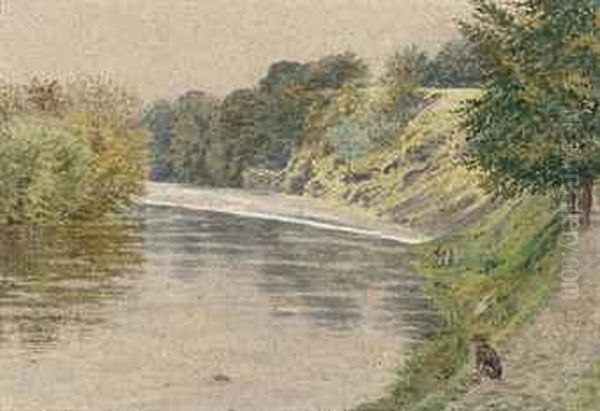 On The Banks Of The Teme, Ludlow Oil Painting by George Price Boyce