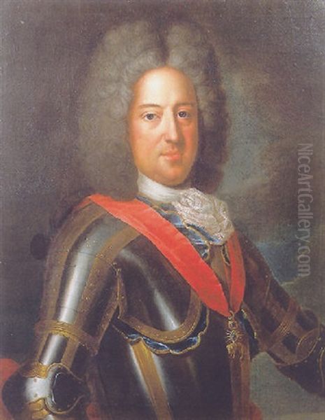 Portrait Du Duc De Lorraine En Armure Oil Painting by Jacob van Schuppen