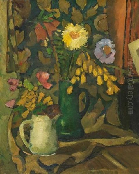 Blumenstillleben (flower Still Life) Oil Painting by Johann Robert Schuerch