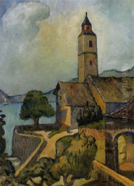 Kirche Im Tessin Oil Painting by Johann Robert Schuerch