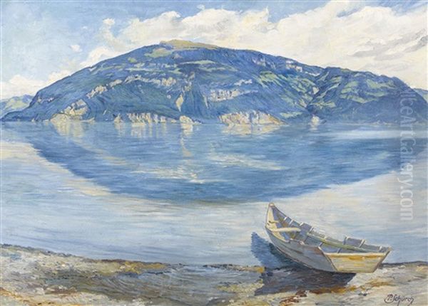 Der Thunersee Oil Painting by Paul Schuerch