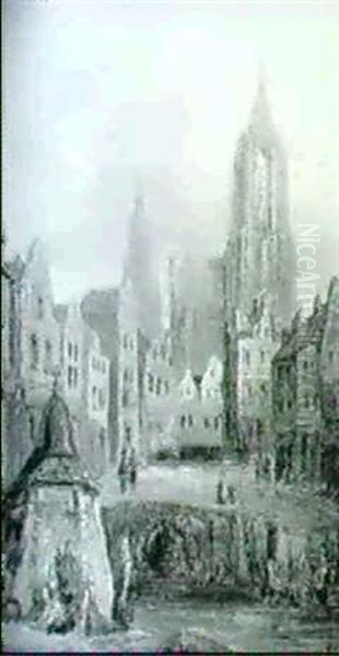 Freiburg, Baden  Utrecht, Holland Oil Painting by Alfred von Schussler