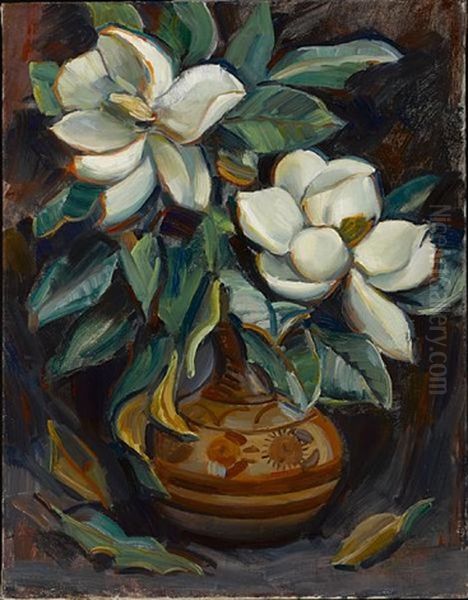 Magnolias In A Vase by Donna N. Schuster