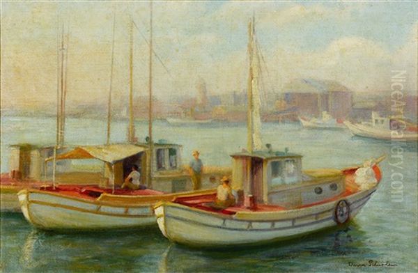 Fishing Boats In The Harbor by Donna N. Schuster