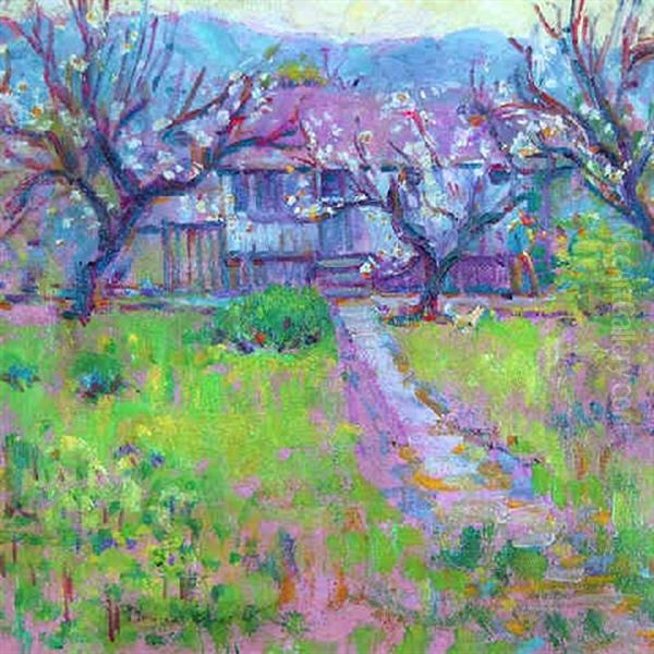 Path To A House Oil Painting by Donna N. Schuster