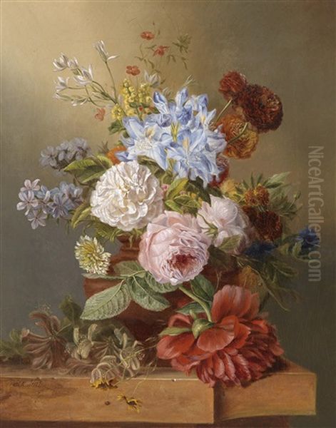 Blumenstillleben Oil Painting by Josef Schuster