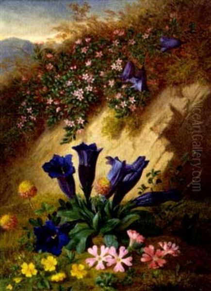 Blumenstilleben Oil Painting by Josef Schuster